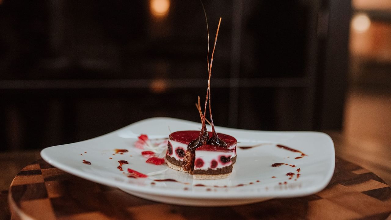 Dessert on plate catering food