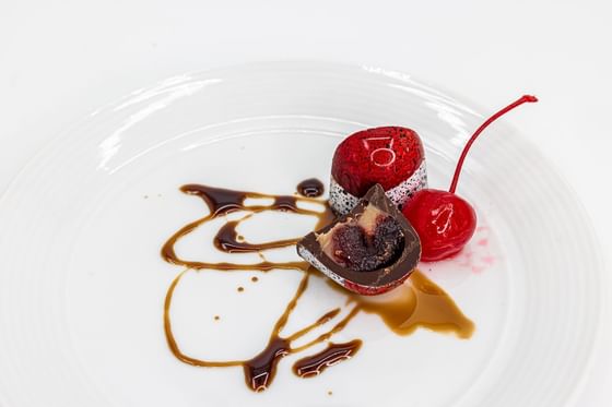 Chocolate with cherry served at Stein Eriksen Lodge