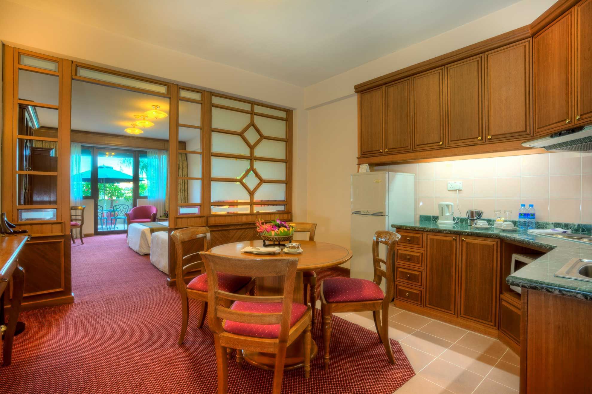 Executive Suite Kitchen & dining area at Sunway Hotel Phnom Penh
