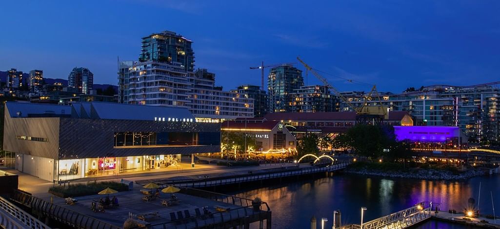 The Shipyards at night