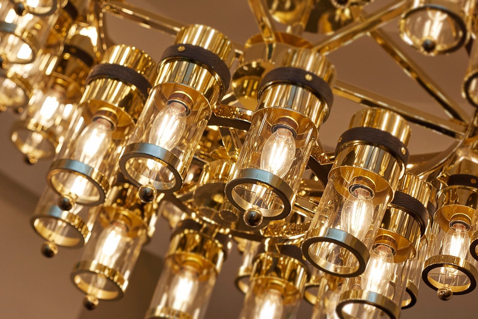 Closeup of a Chandelier hung in Spa Cameo at Crown Hotel Perth