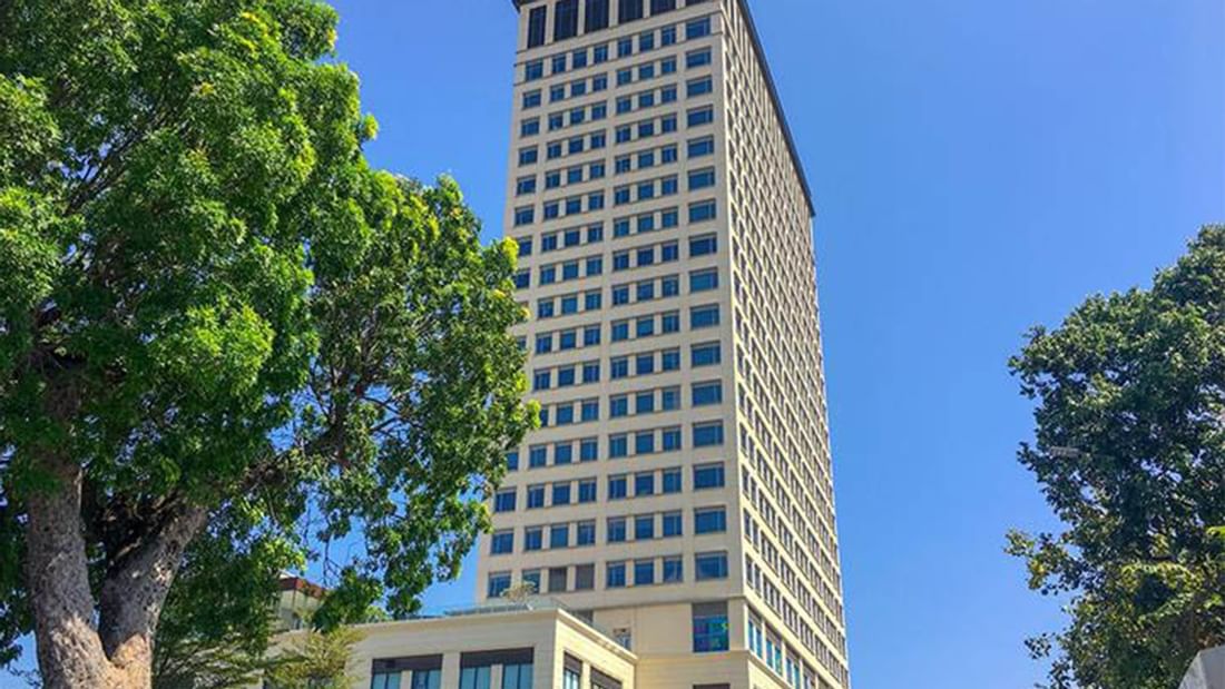Low angle exterior view of the Exchange Square near Sunway Hotel Phnom Penh