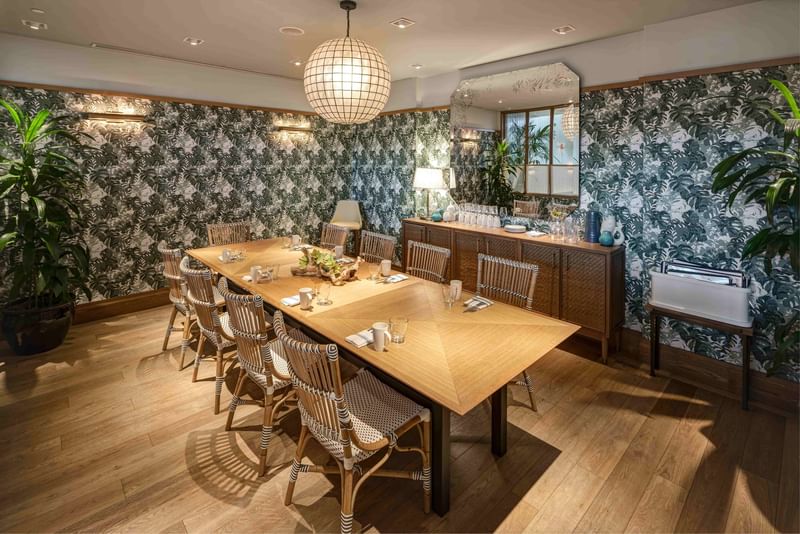 Dining table arranged with glassware in Point Royal at Diplomat Beach Resort