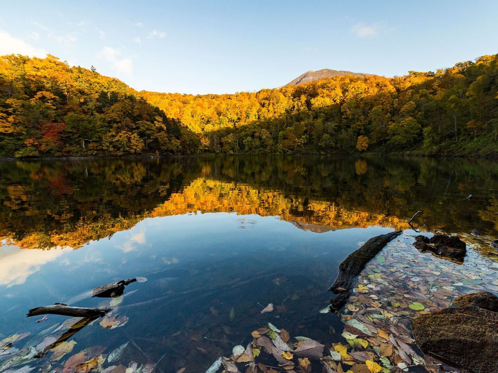 Aerial view of Hangetsu lake near Chatrium Niseko Japan