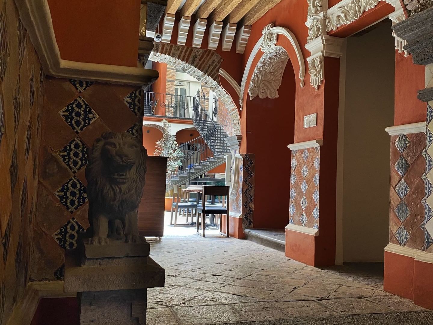 View of an entrance at Casa Azulejos Puebla Hotel