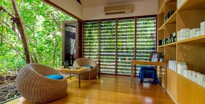 The lounge area of Aqua Soul Spa at Heron Island Resort