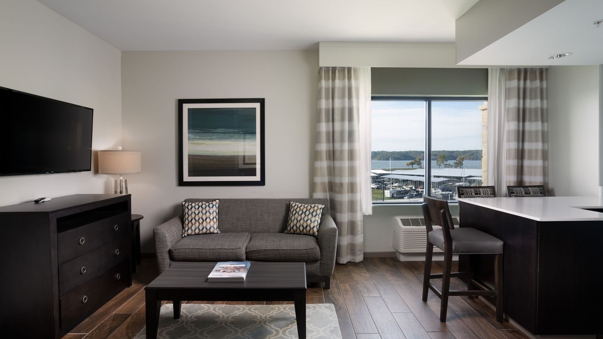 Livingroom area in Corner Suite at Shangri-La Monkey Island