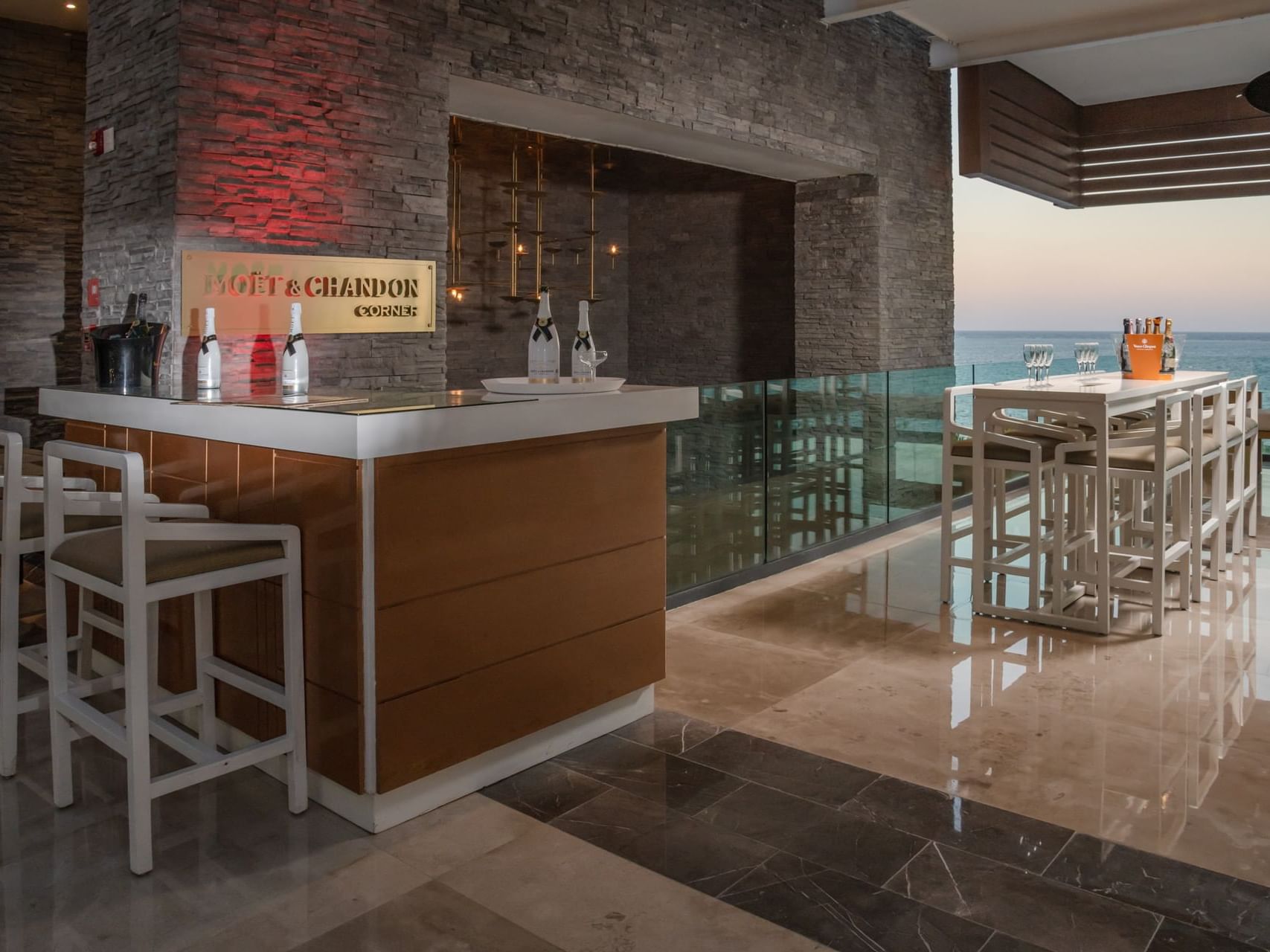 Interior of Moet Corner Mixology Bar at Haven Riviera Cancun
