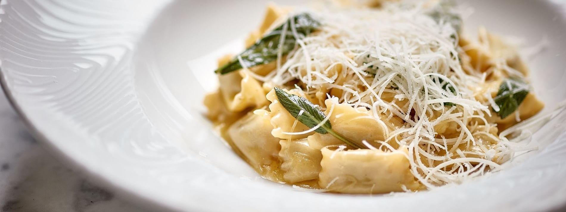 Served dish in Rosetta Ristorante at Crown Hotel Melbourne