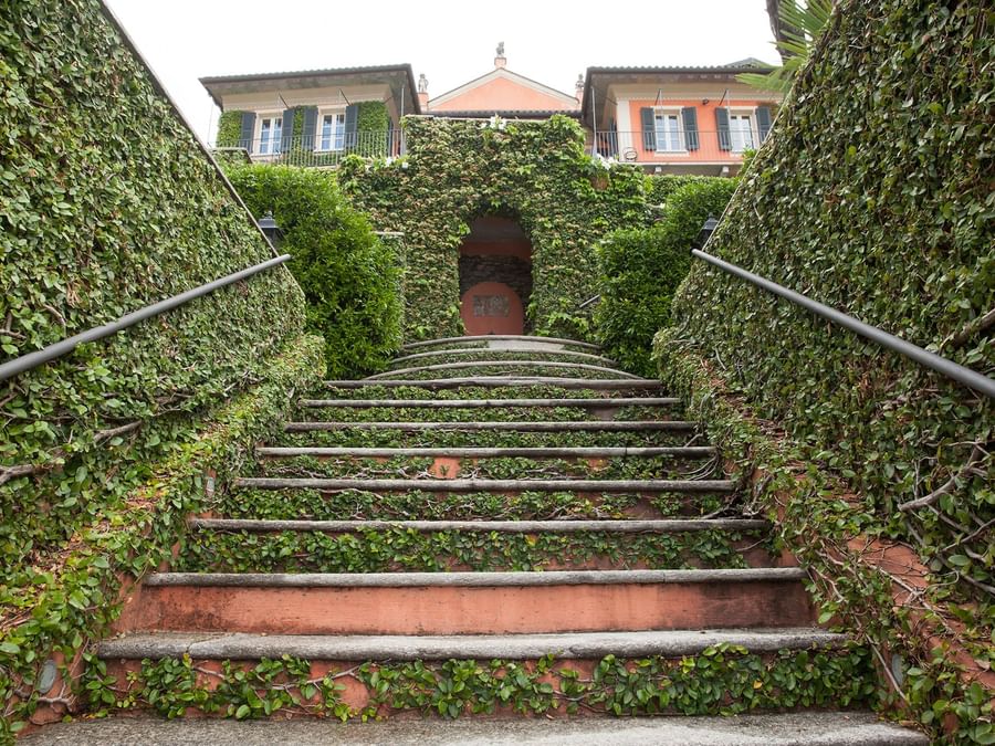 Stair pathway to the entrance at Villa Margherita