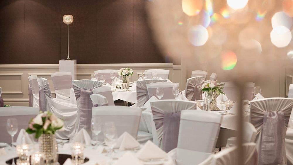 Wedding hall with decorations at Pullman Sydney Hyde Park