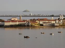 An aerial View of the Canal Museum near Central Hotel Panama
