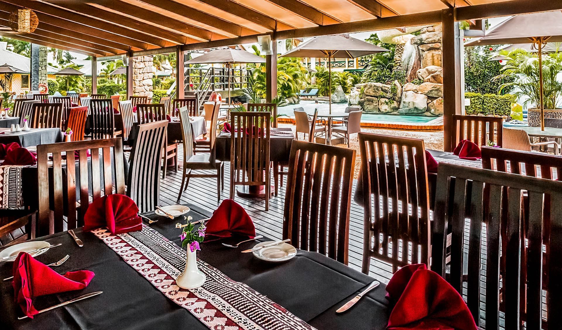 Dining tables in Kanavata Restaurant at Tokatoka Resort