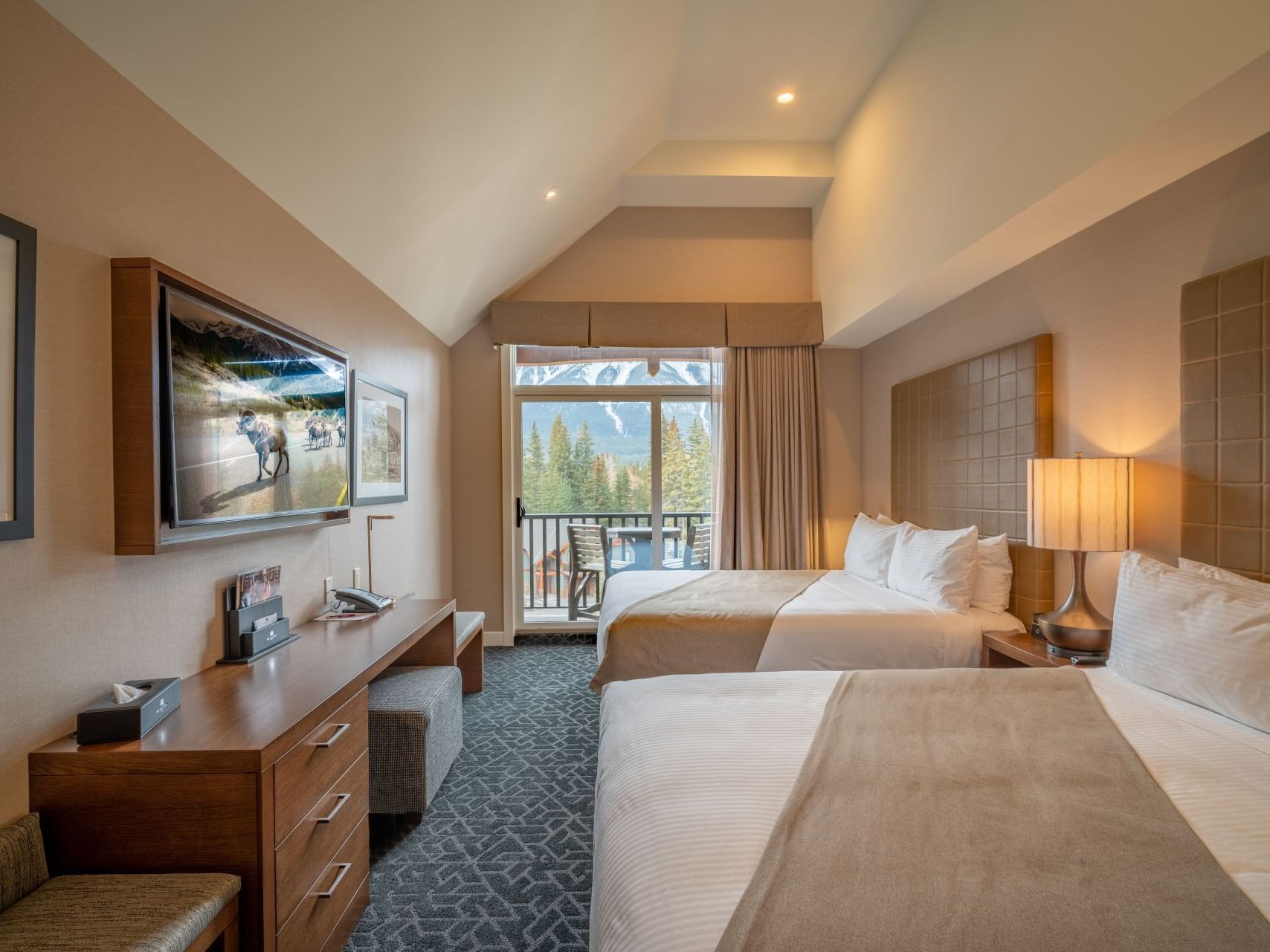 Interior of Mountain View Premium Double Queen at Malcolm Hotel
