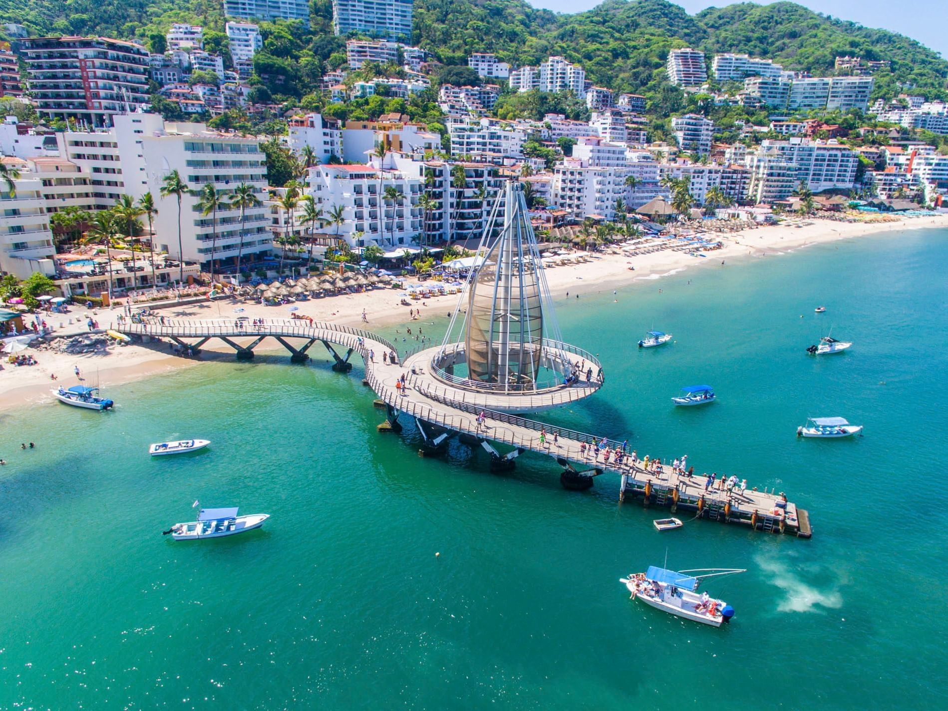 The pier of Playa Los Muertos in Puerto Vallarta near Almar Beach Resort