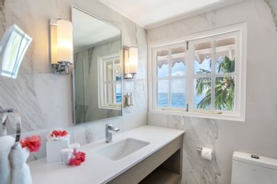 Bathroom vanity in 2 bedroom beachfront at Bougainvillea Resort