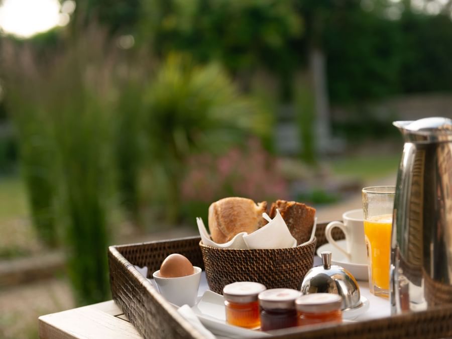 A warm breakfast served at Hotel Les Costans