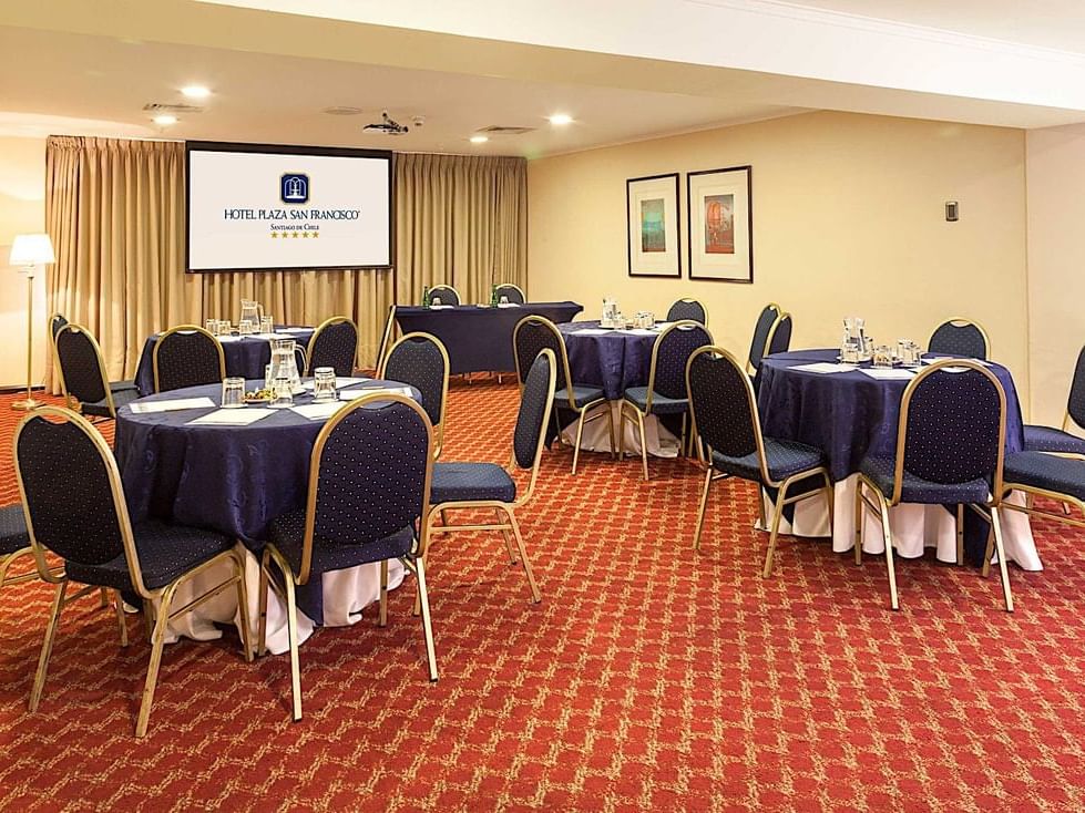 Banquet setup in Araucaria Room at Hotel Plaza San Francisco