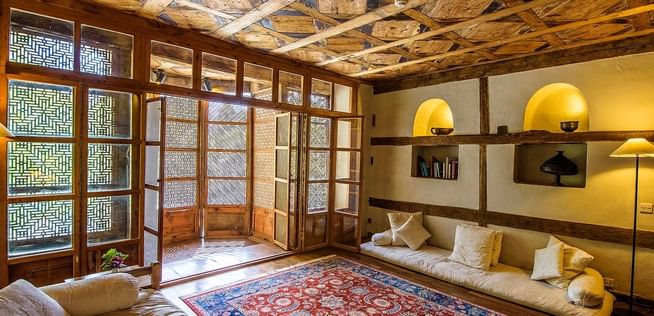 Interior of Lounge area in Royal Suite at Shigar Fort Residence