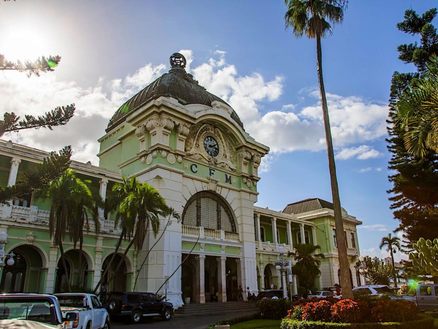 Exterior of Maputo Railway Station near Cardoso Hotel
