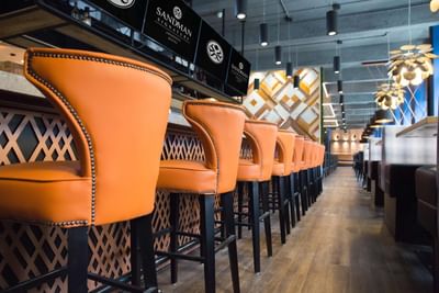 The Dining Area at at the Sandman Signature Aberdeen Hotel with 