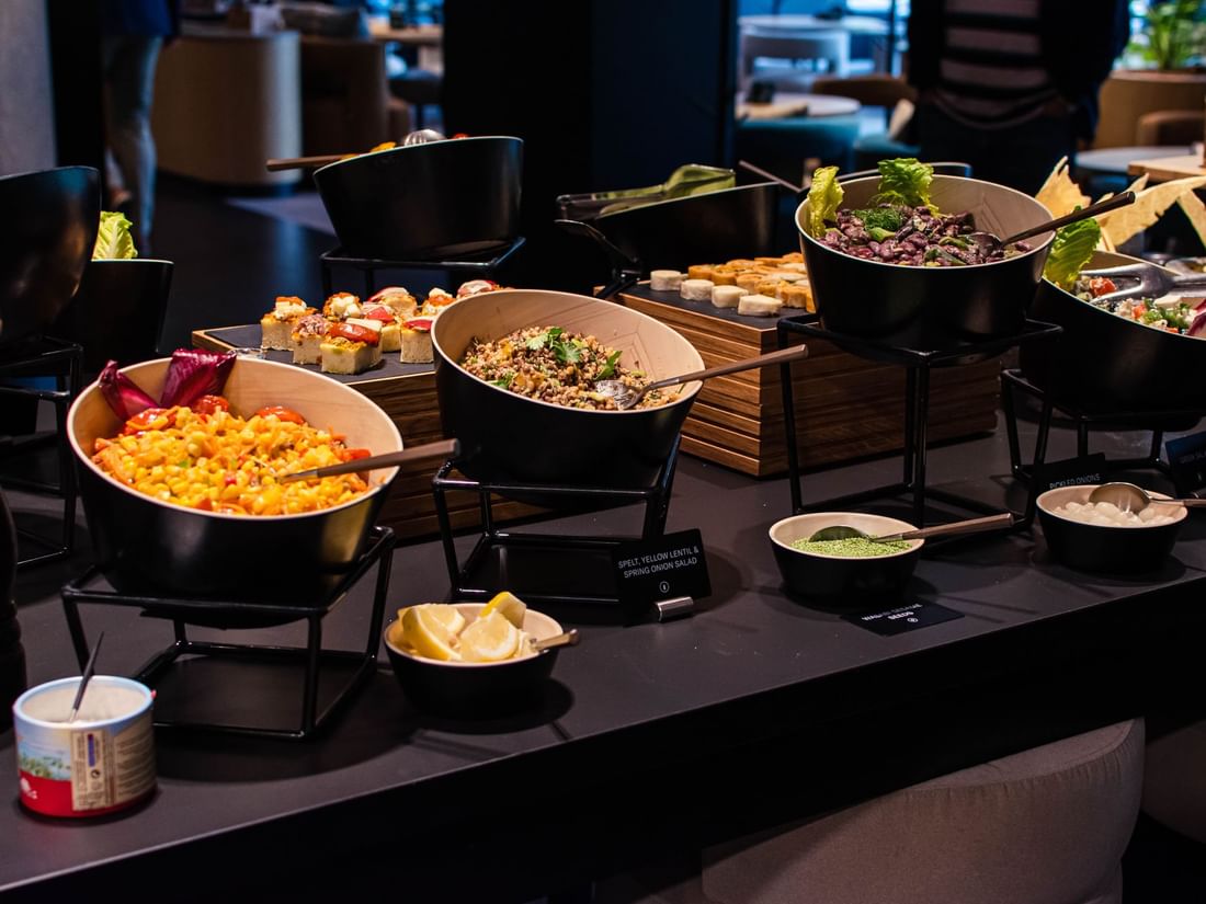 A breakfast buffet area in The Iris at The Hotel Brussels