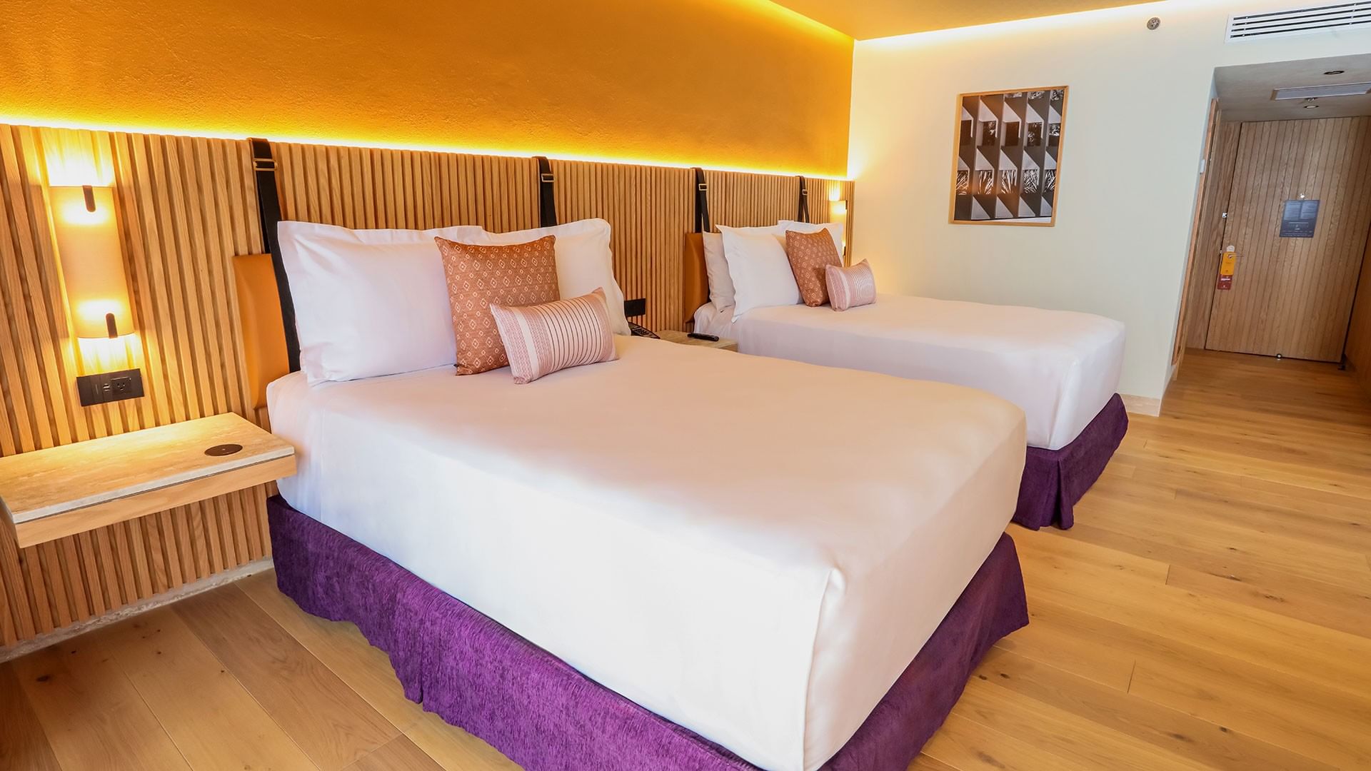 2 Double Superior Camino Real Club Garden View featuring pillows and purple carpeting at Camino Real Polanco Mexico