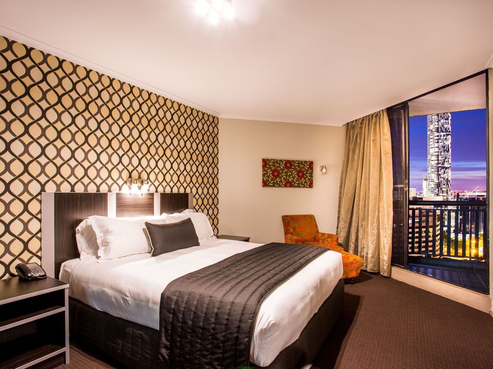 Comfy bed in Superior Room at Grand Chancellor Brisbane