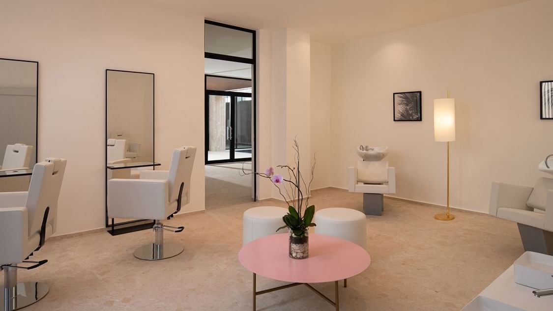 Modern interior of a salon at Live Aqua Punta Cana