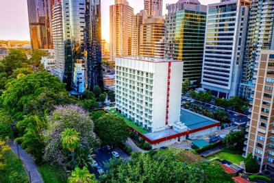 Royal on the Park hotel drone view