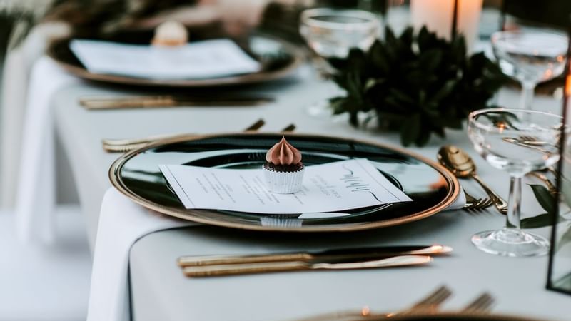 Closeup of wedding table utensils at Mercure Gold Coast Resort