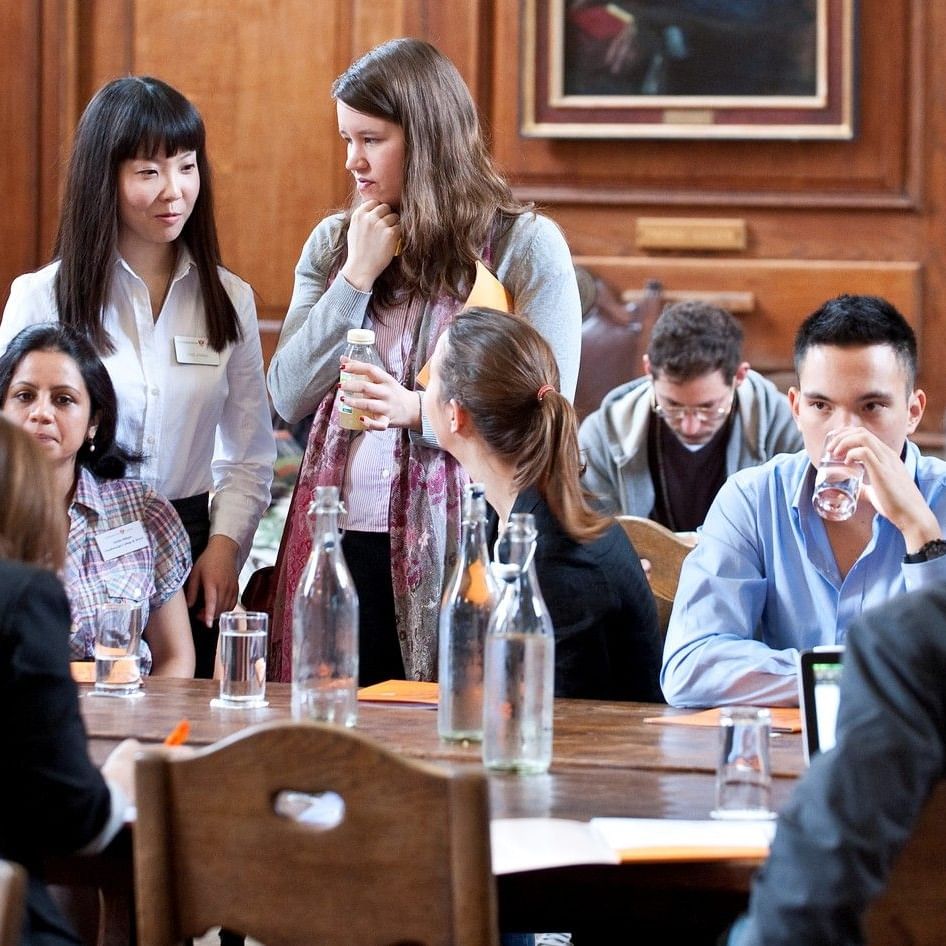 Students in conference at Goodenough College - in The Great Hall
