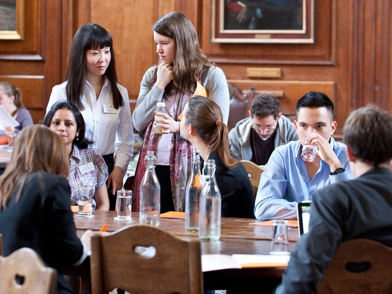 Students in conference at Goodenough College - in The Great Hall