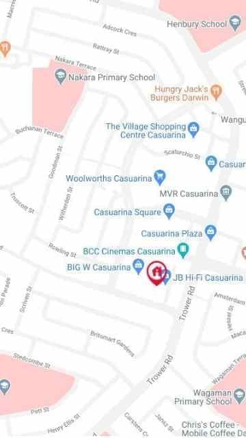 UniLodge Darwin  Map