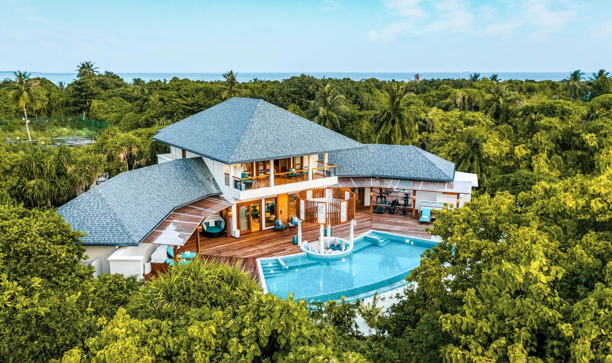 Distant view of The Signature Collection by Hideaway & pool