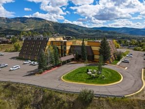 Aerial Exterior Facade of Legacy Vacation Resorts at Steamboat Springs