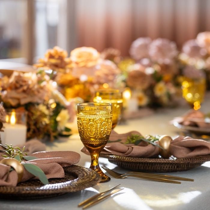 Intimate celebration in The Ternary’s private dining space, showcasing contemporary decor and ambient lighting