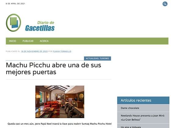 Article image published on Newsletters about Hotel Sumaq