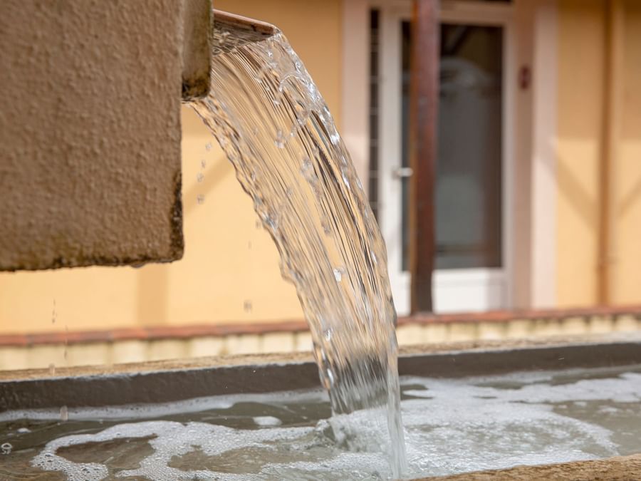 Splash of fountain water at Hotel Clos Sainte Marie