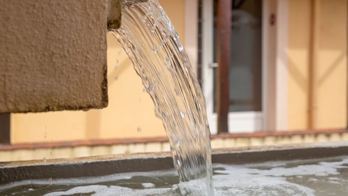 Splash of fountain water at Hotel Clos Sainte Marie