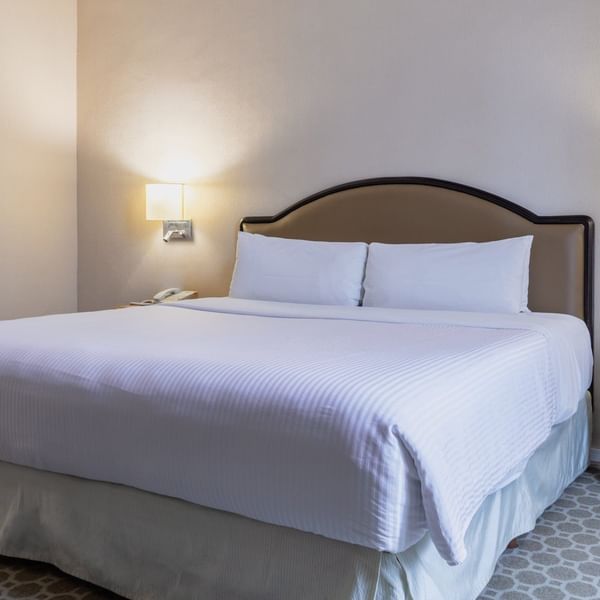 King bed in the Estandar Room at Gamma Hotels