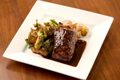 Close-up of a Filet steak dish at The IowaStater Restaurant