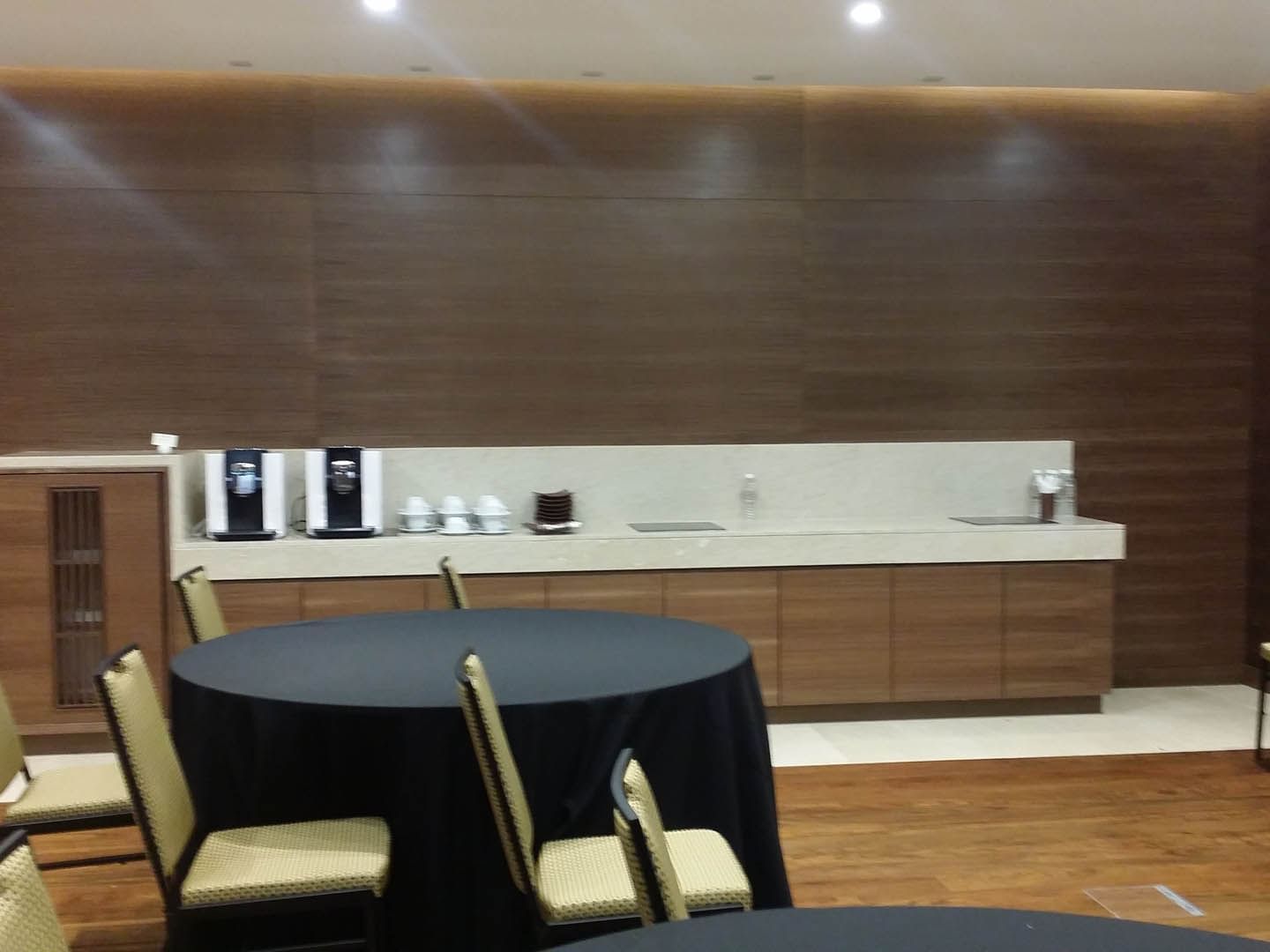 Interior of the Garnet meeting room with cabaret table arrangement at Saujana Hotel Kuala Lumpur