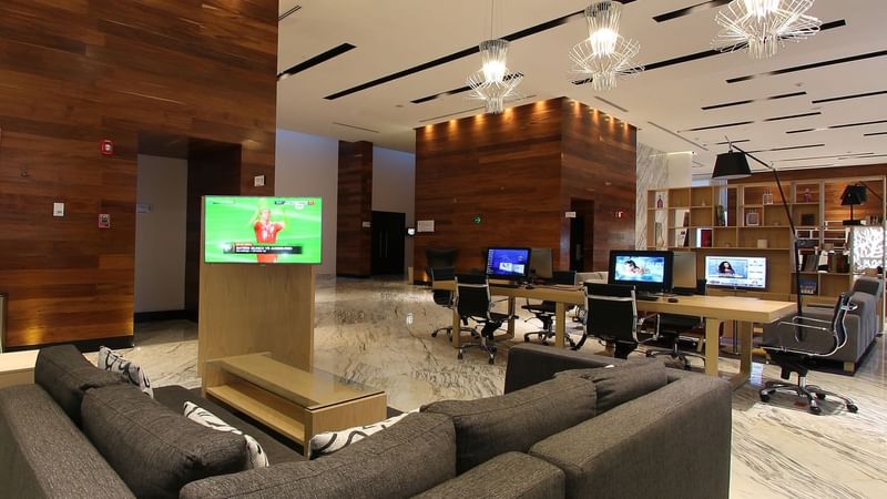 large lobby area at Fiesta Inn Mérida
