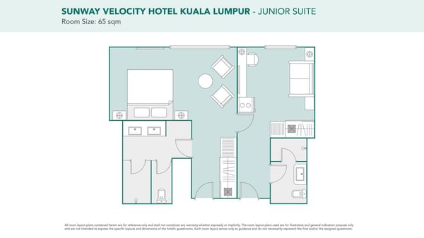 Room layout of Sunway Velocity Hotel Junior Suite