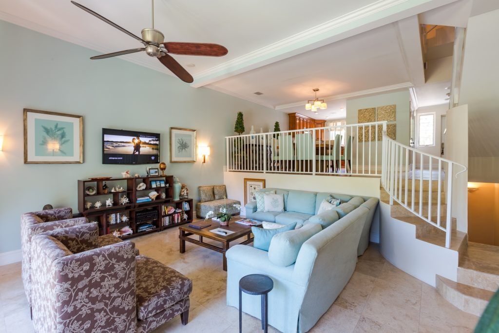 Living area in Residence at The Somerset on Grace Bay