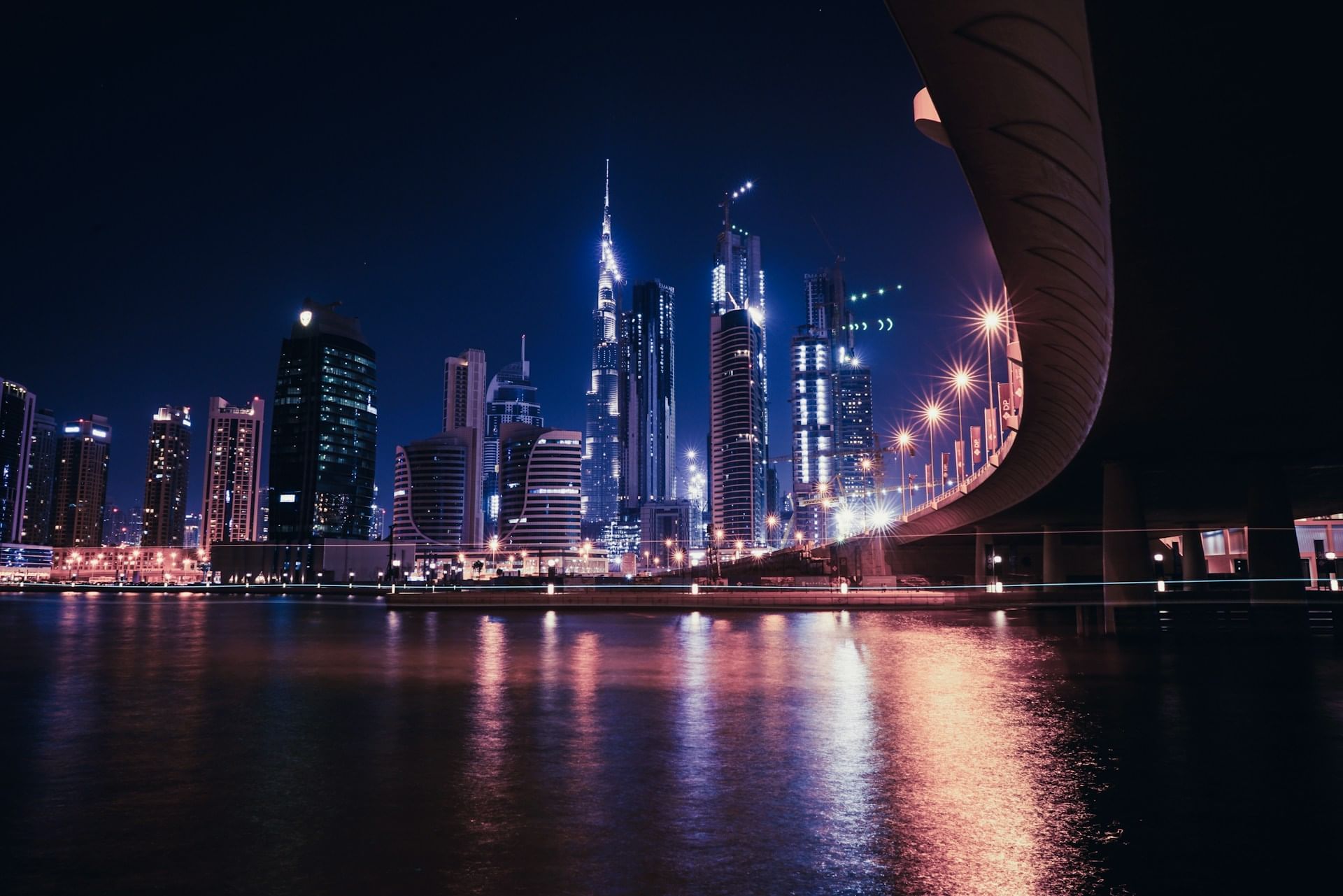 a city view with a bridge
