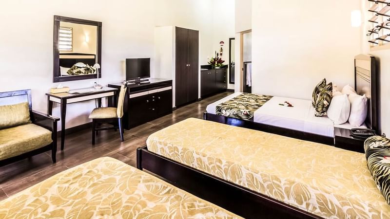 3 single beds in the Family Villa at Tokatoka Resort