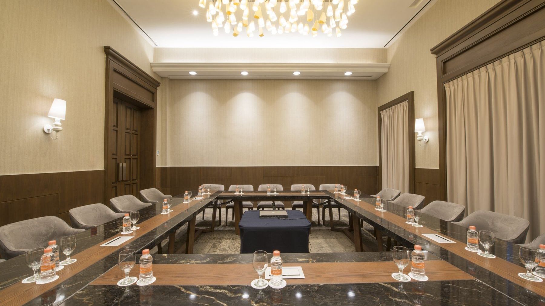 Conference table set-up in a Meeting Room at FA Merida