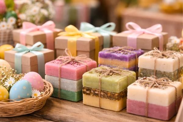 Handmade soap stall at the Easter Bazaar event in Buckingham